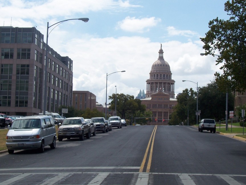 Austin, TX: Looking down Congress Avenue from north of the Capitol
