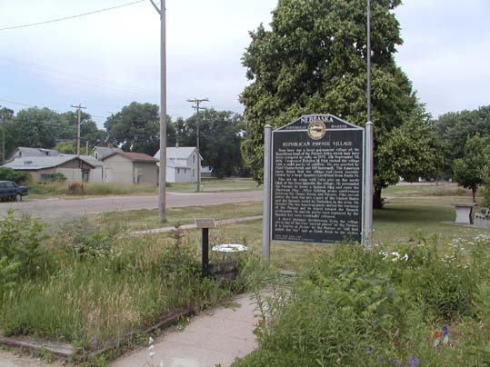 Guide Rock, NE: Historic marker of Republican Pawnee Village in Guide rock