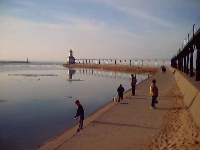 Michigan City, IN: our pier in early spring