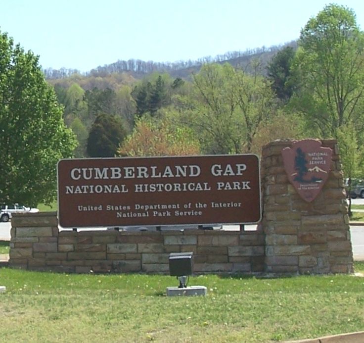 Cumberland Gap, TN: National Historical Park entrance-Cumberland Gap