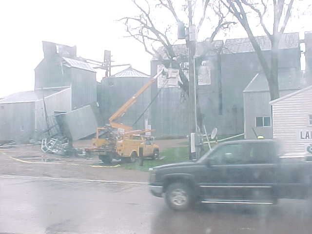 Menno, SD: Damage by 100mph straight wind that hit Menno, SD April 6, 2005