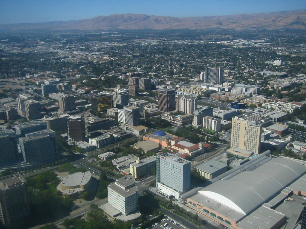 San Jose, CA: Aerial view of downtown San Jose