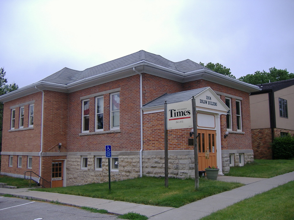 West Branch, IA: Newspaper building downtown