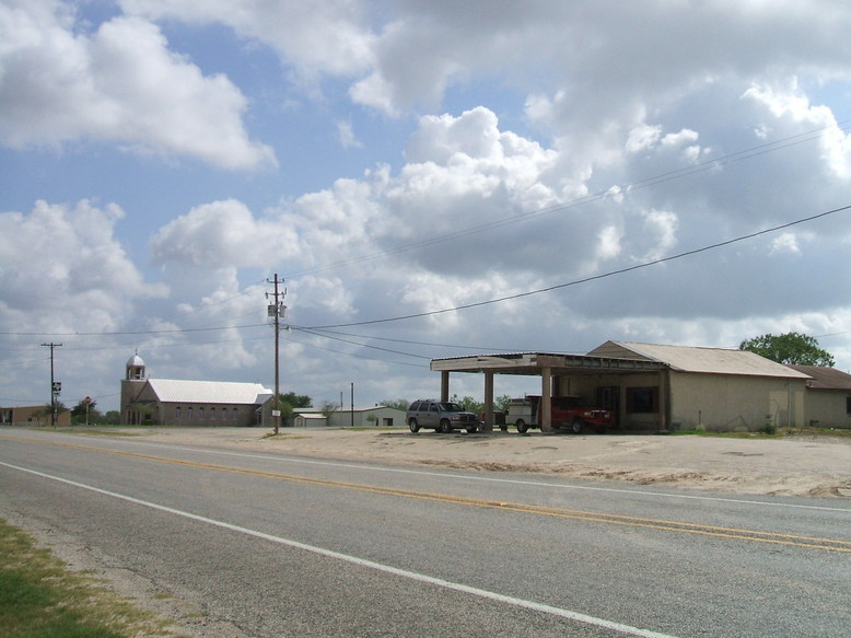 Pawnee, TX: store & church in Pawnee,Texas