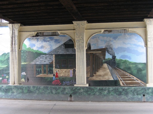 Greencastle, PA: bridge mural - 2005 - donated by R. "Red" & Nancy Pensinger