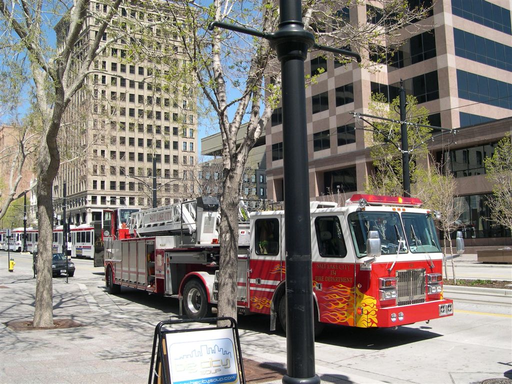 Salt Lake City, UT: Salt Lake City firetruck on Main Street