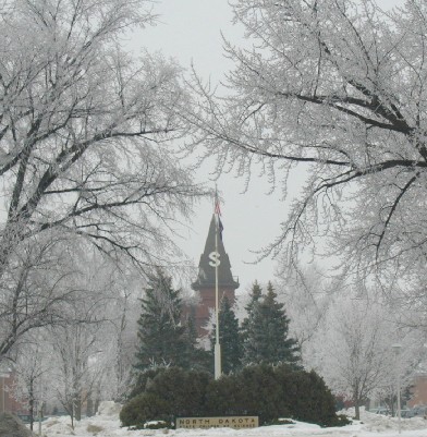 Wahpeton, ND : Old Main on NDSCS campus in Wahpeton - winter scene