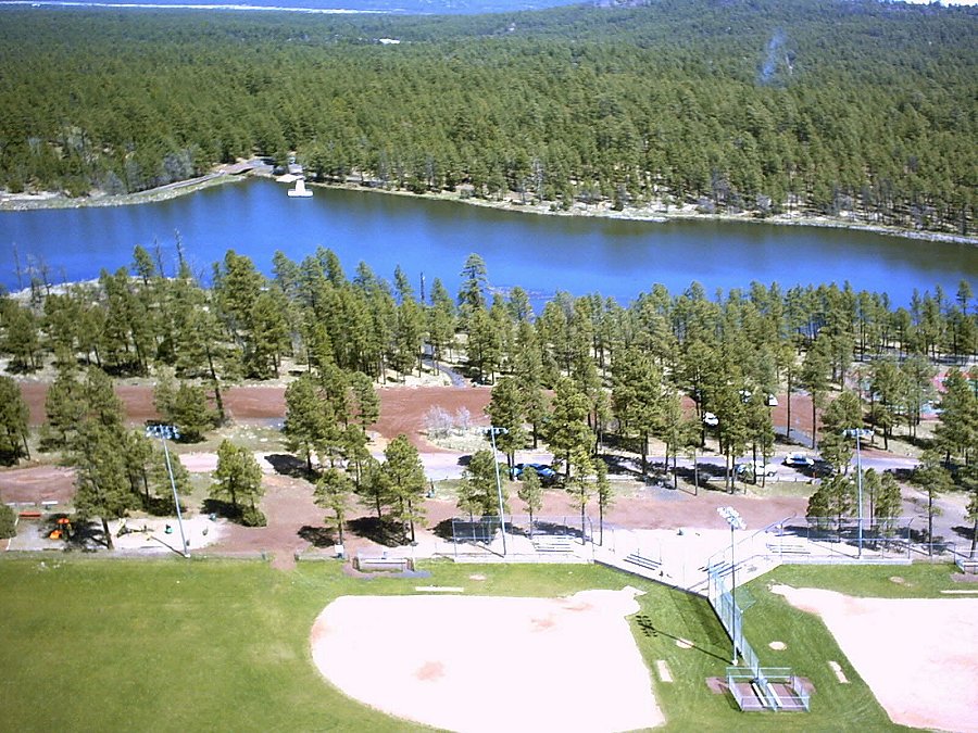 Pinetop-Lakeside, AZ: Woodland Lake Park - Aerial Photo taken from a Radio Control Model Airplane