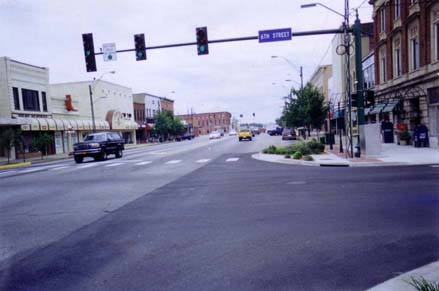 Fort Smith, AR: At Garrison Avenue & 6th Street. Looking toward the bridge to Oklahoma.