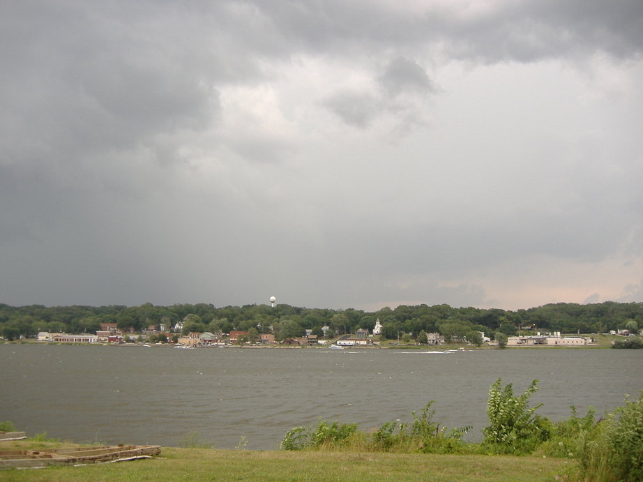 Port Byron, IL: View of Port Byron riverfront from LeClaire