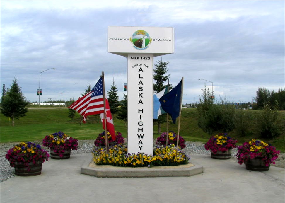 Delta Junction, AK: Milepost commemorating the "End of the Alaska Highway"