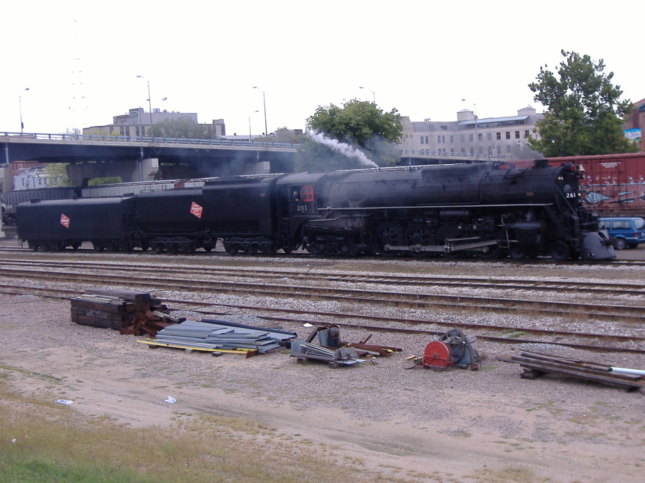 Rock Island, IL: Vintage Steam Train downtown Rock Island