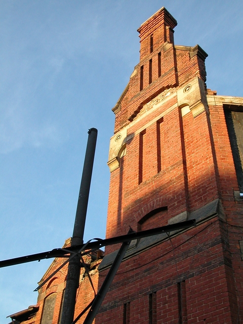 Detroit, MI: This is the chimney of a crumbling mansion in Brush Park