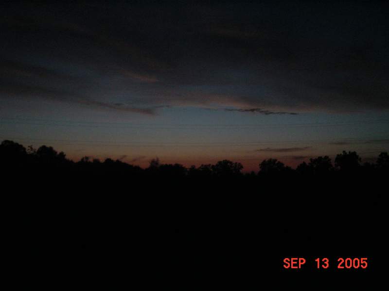 Gaffney, SC: Hurricane Ophelia Clouds Sunset 9-13-2005 (off I-85 exit 87/S Green River Rd)