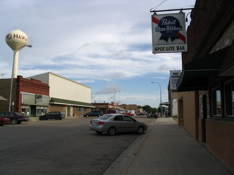 Hawley, MN main street one summer morning photo, picture, image