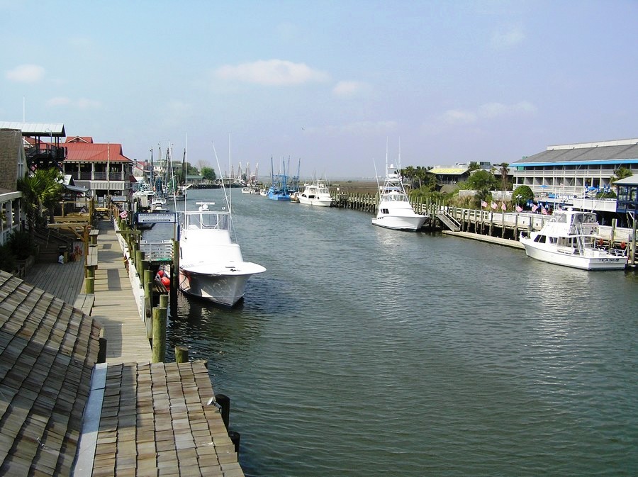 Mount Pleasant, SC: Shem Creek located in the Old Village section of Mt. Pleasant..