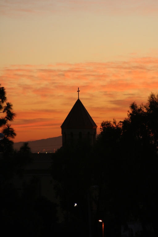 Montebello, CA: Holy Cross Church at Dusk