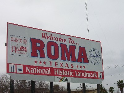Roma, TX: Welcoming sign of Roma