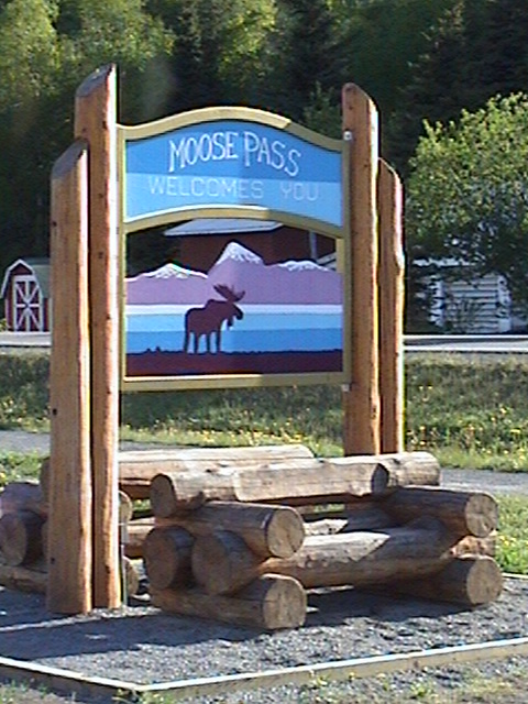 Moose Pass, AK: Welcome Sign