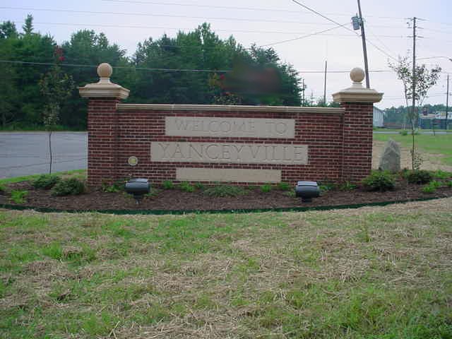 Yanceyville, NC: Welcome sign
