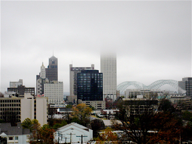Memphis, TN: Downtown Memphis on a cloudy day