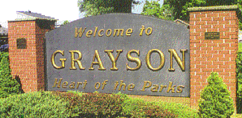 Grayson, KY: Welcome Sign in City Park