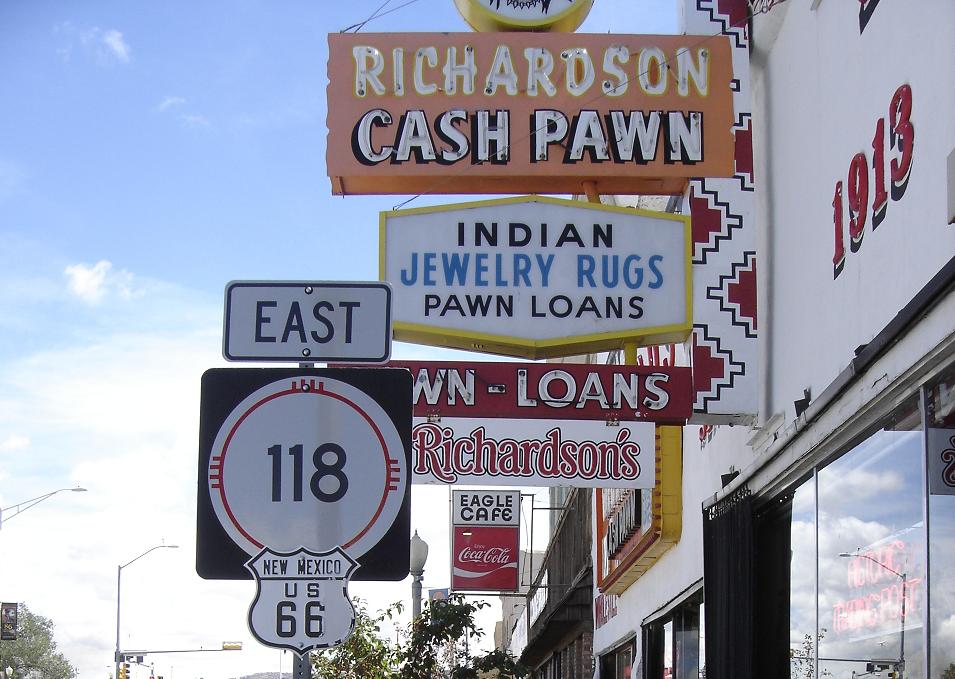 Gallup, NM: Pawn Shop and Rte 66 Signage