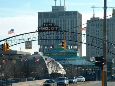 Flint, MI: downtown arches