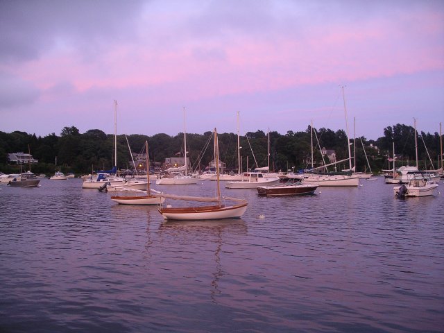 Falmouth, MA: Quissett Harbor round sunset.