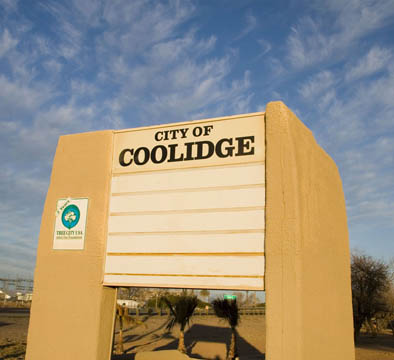 Coolidge, AZ: City sign