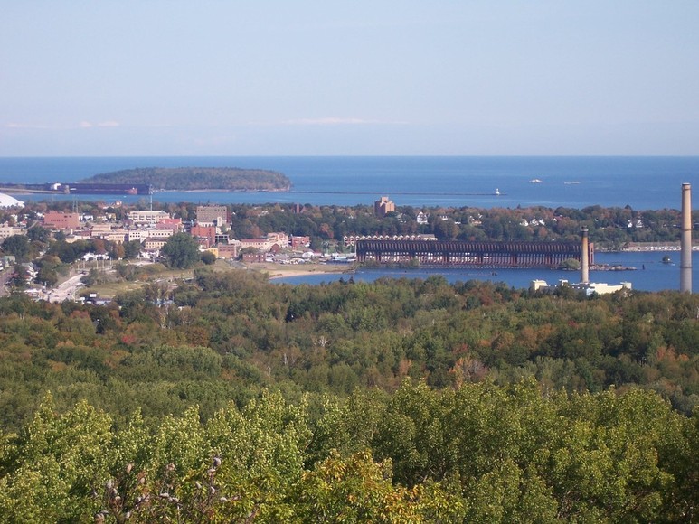 Marquette, MI: A view of the city from Marquette Mountain, Sept. 2006