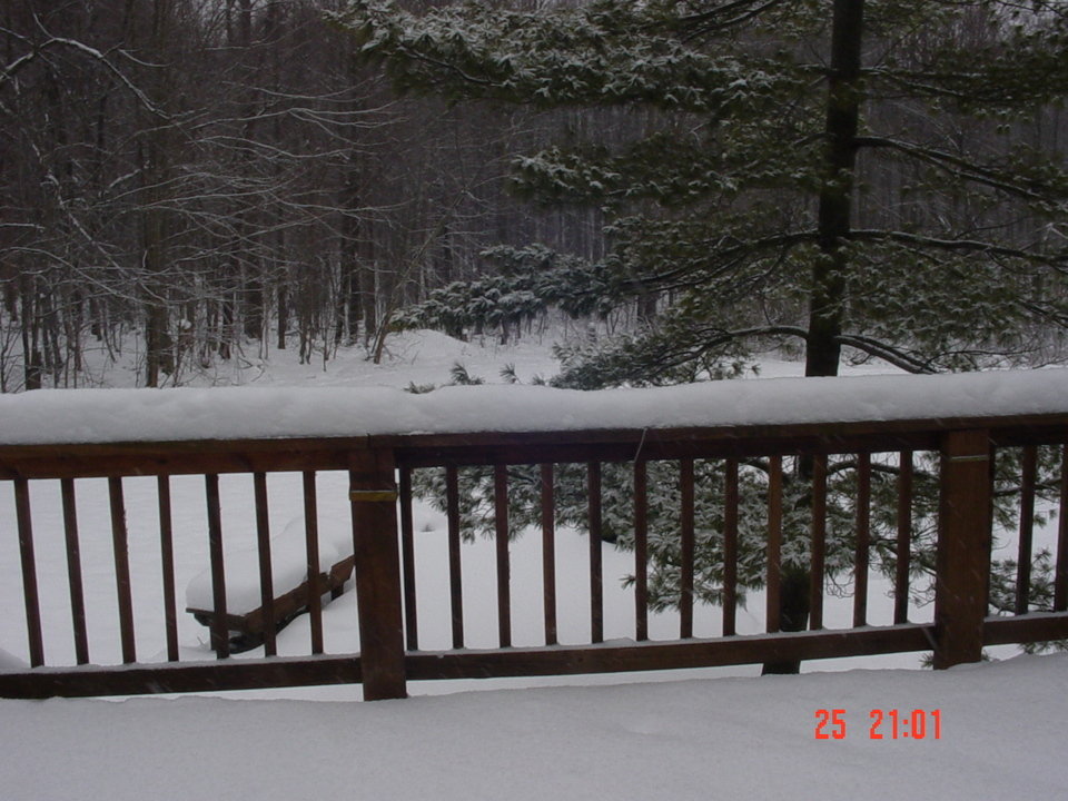 Mantua, OH : Off the back deck, facing the crowded winter neighborhood ...