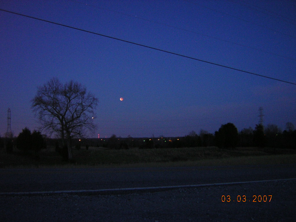 Gaffney, SC: Lunar Eclipse From S. Green River Road (Green River Estates) in Gaffney, SC..3-3-07