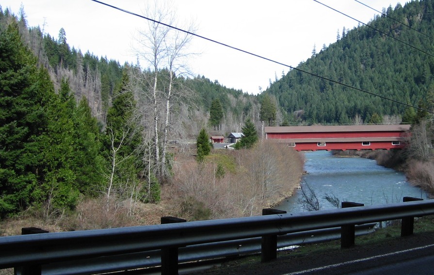 Westfir, OR: Red Covered Bridge