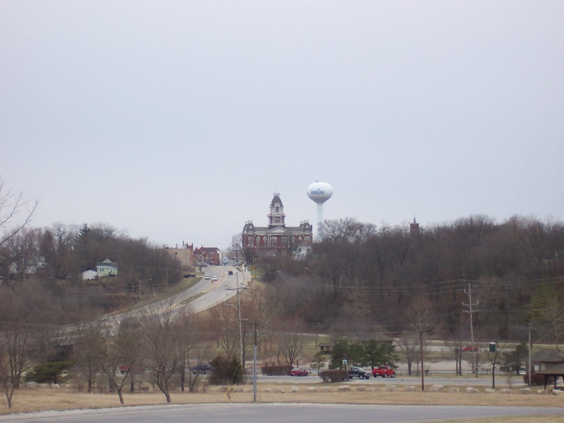 Shelbyville, IL: Shelbyville, Illinois as seen from the Lake Shelbyville Dam
