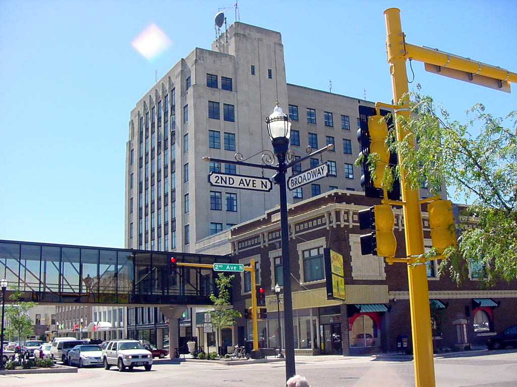 Fargo, ND: Broadway and 2nd Avenue in Downtown Fargo