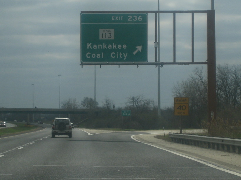 Coal City, IL: I55 exit sign going south