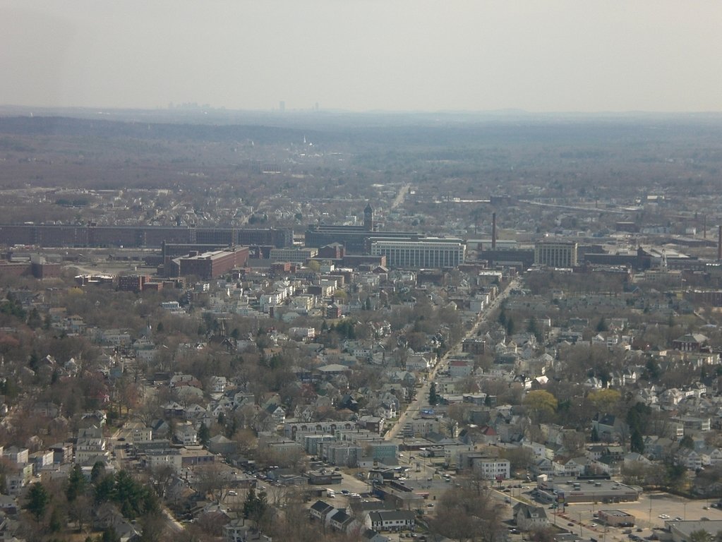 Lawrence, MA: Downtown Lawrence (with Boston skyline on horizon)