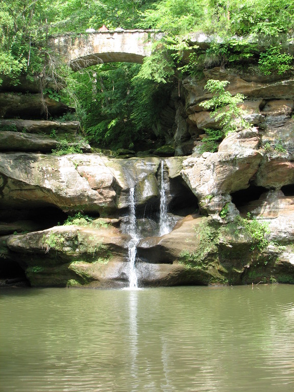 Logan, OH: Old Man's Cave, upper falls bridge