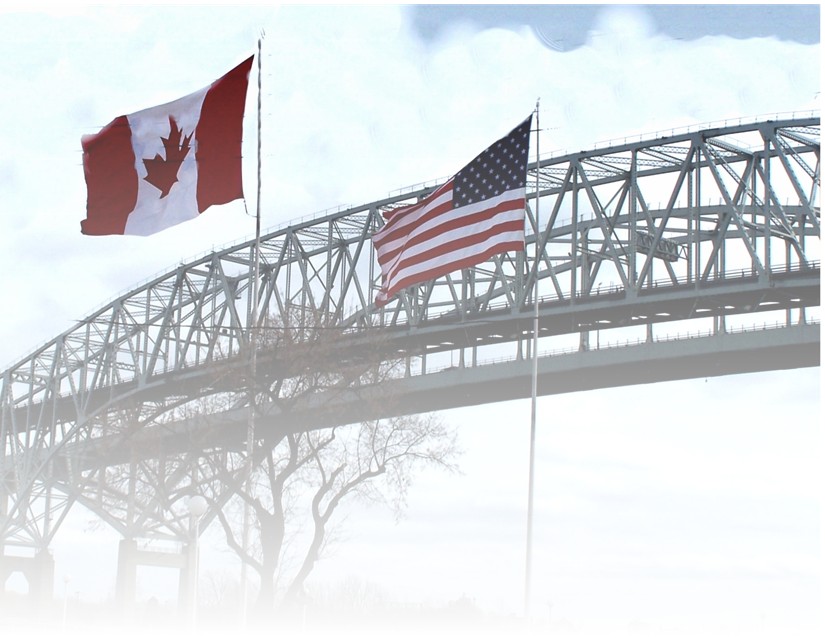 Port Huron, MI: International Flags at the Blue Water Bridge Park