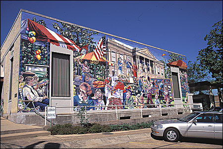 Magnolia, AR : Blossom Festival Mural downtown photo, picture, image