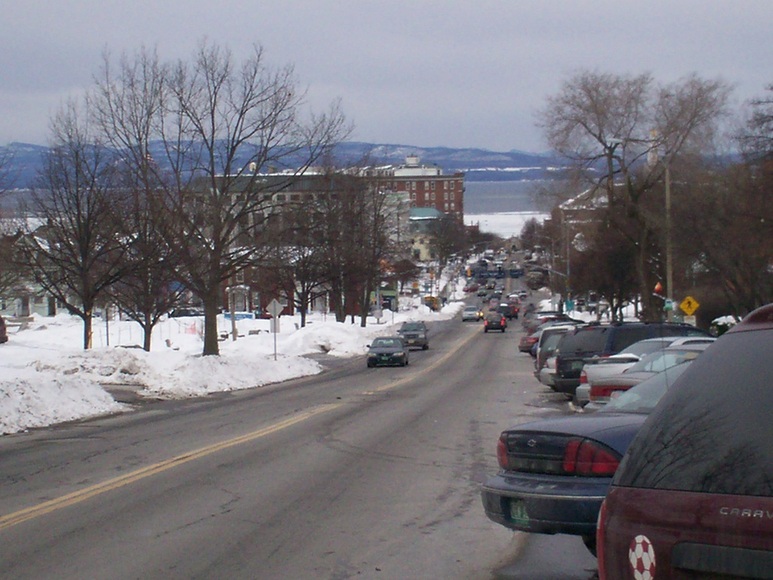 Burlington, VT: View of Main Street looking towards lake