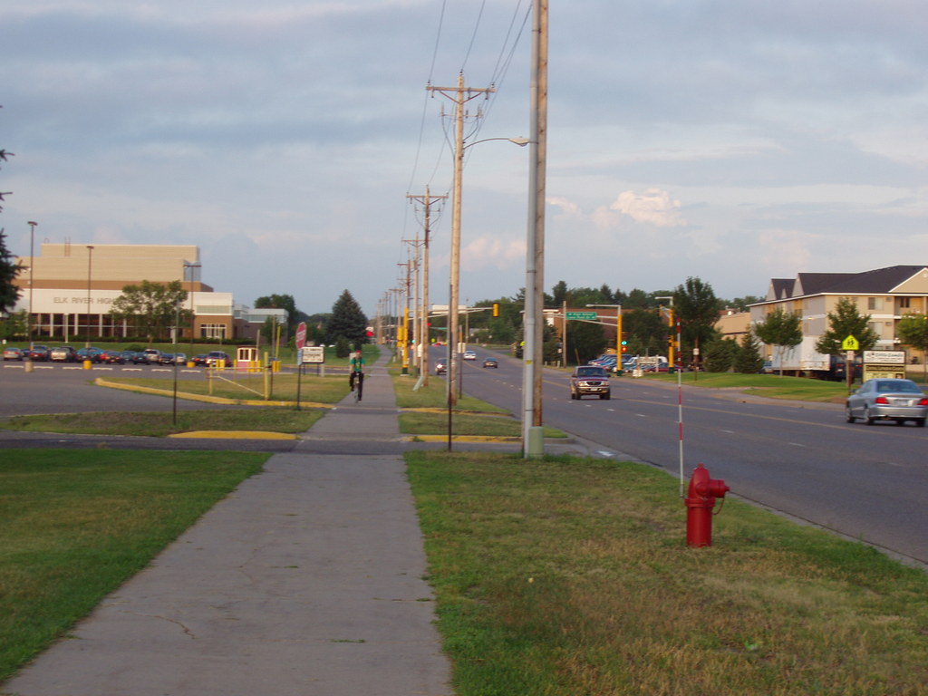 Elk River, MN: A view of School Street.