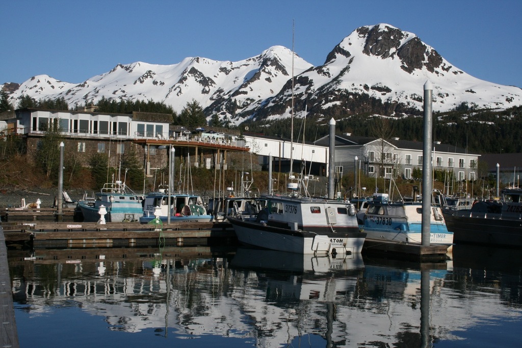 Cordova, AK: From the harbor looking at The Reluctant Fisherman Inn