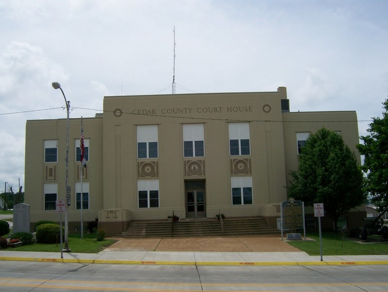 Stockton, MO: The Cedar County Courthouse was one of only two downtown buildings not destroyed by the May 4th 2003 tornado