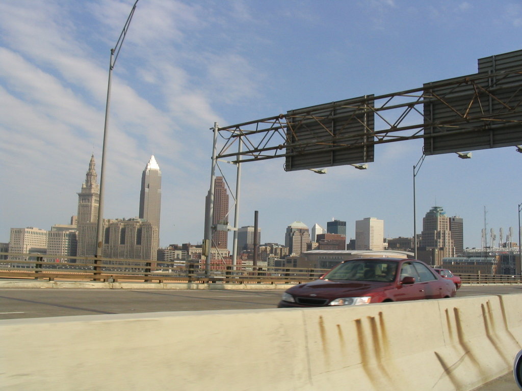 Cleveland, OH: Skyline from the Interstate