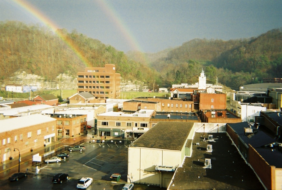 Pikeville, KY: Double Rainbow, taken from Myers Towers.