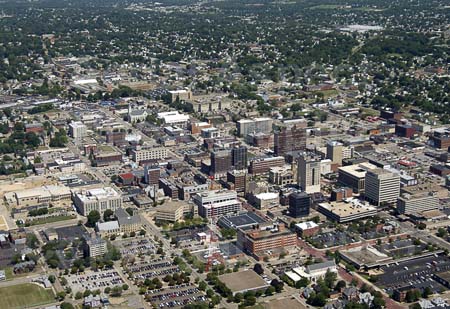 Canton, OH: Beautiful Arial Shot of Downtown