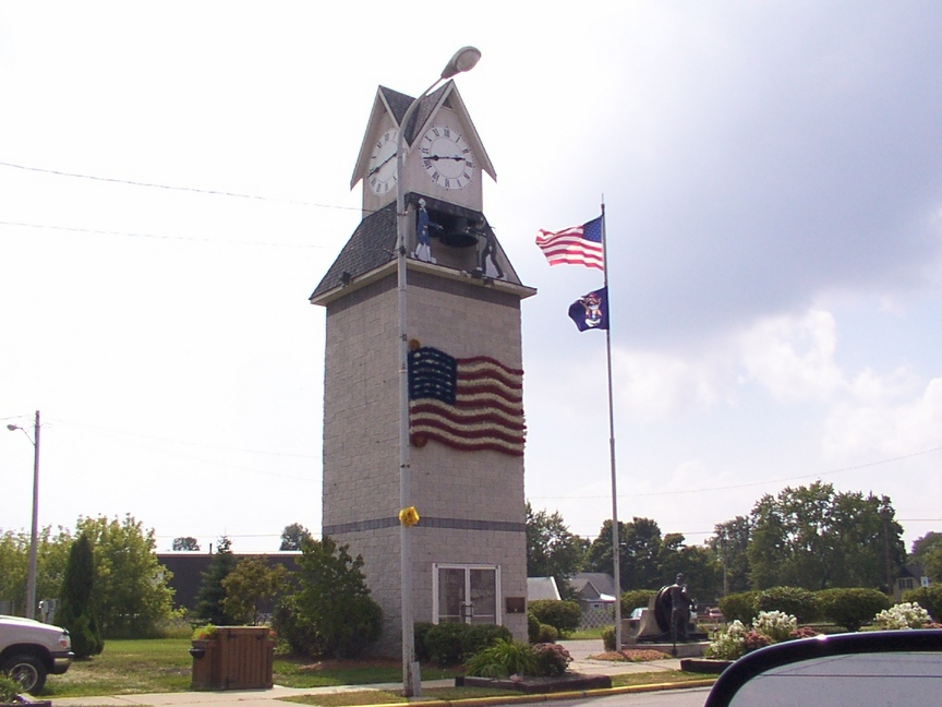 Durand, MI: Clock tower in Durand