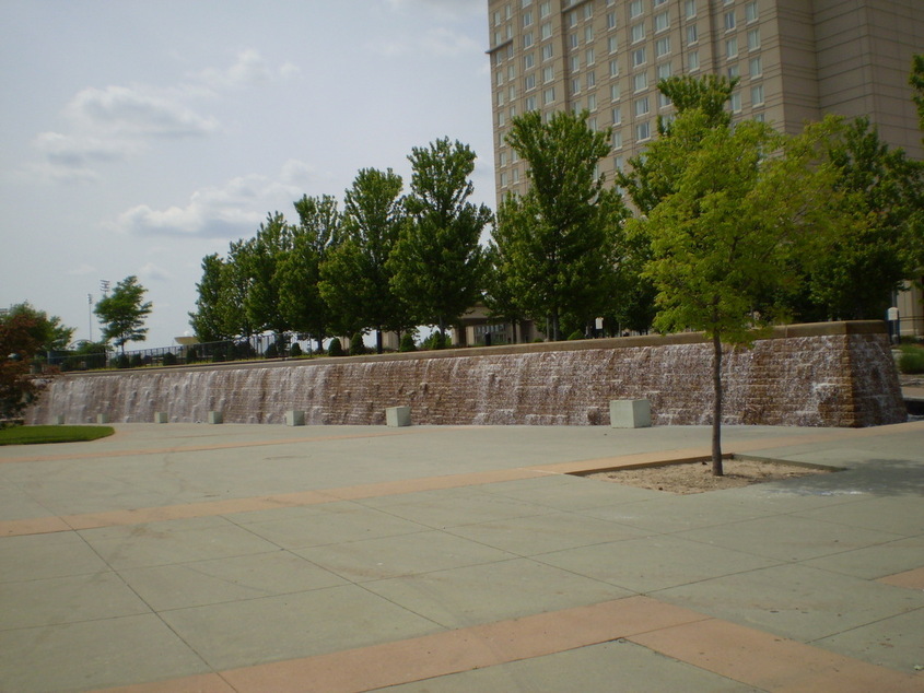 Wichita, KS: Water Wall scene by Arkansas River